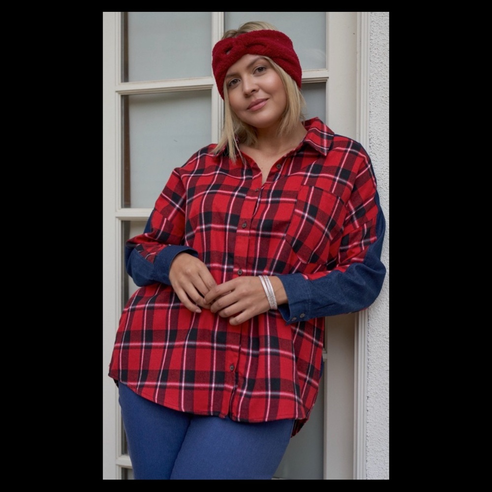 Loveriche Buffalo Plaid Button Down Long Sleeve